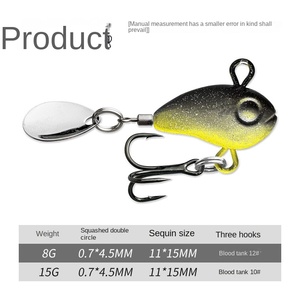 WEI 8g/15g lame en métal rotative <span class=keywords><strong>VIB</strong></span> appâts de pêche à vibration avec lames lumineuses à <span class=keywords><strong>360</strong></span> ° - Product Image 2