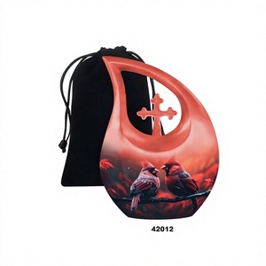 Vente chaude Grande larme Cardinal Oiseau Crémation Urne Adulte pour Cendres Humaines Avec Sac De Velours Gratuit - Product Image 1