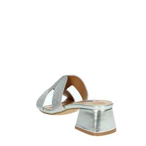 Sandalias de Tacón para Mujer Mariella Burani, Plateadas Metálicas, Tacón Cuadrado, Estilo Slip-On - Product Image 2