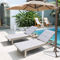 Lit de plage nordique café parasols et bases chaise longue en rotin parasols parasols chaise longue d'extérieur chaises longues meubles de piscine
