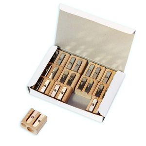 Sacapuntas de Madera Ecológico con Certificación FSC, Sacapuntas de 2 Orificios con Logotipo Personalizado para Afilar <span class=keywords><strong>Lápices</strong></span> - Product Image 2