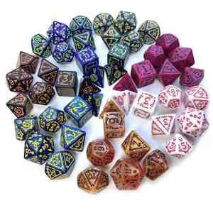 Offre Spéciale – Ensemble de dés polyédriques en acrylique avec perles et crânes pour Halloween, idéal pour les jeux de rôle et de société Dungeons and Dragons - Product Image 1