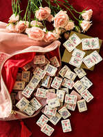 Juego de Mahjong Americano Beaubam con Perlas Rosas y Ópalos Rosas, Fichas Acrílicas de Diseño Vintage, Juego Cultural de Estilo Oriental, Regalo Festivo