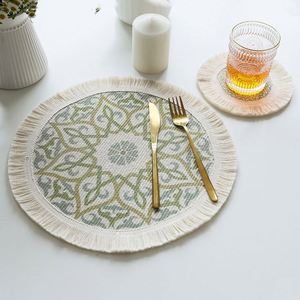 Place Boho Cotton Placemat Bohemian Mat Woven Grass Placemats <b>Table</b> Decor Wedding Receptions - Product Image 4