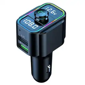 C23 Sạc Xe Hơi Kép USB Sạc Nhanh TF Thẻ FM Receiver Bt5.0 Bluetooth MP3 Âm Nhạc Máy Nghe Nhạc FM Transmitter