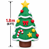 Sapin de Noël gonflable de 6 pieds, sapin de Noël gonflable pour l'extérieur et l'intérieur, décoration de jardin pour les fêtes avec lumières LED