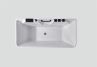 Baignoire autoportante rectangulaire moderne en acrylique, baignoire de luxe pour la maison, écologique, OEM ODM