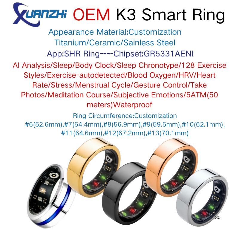 Xuanzhi-K3-AI health-sleep-remote control-smart-ring
