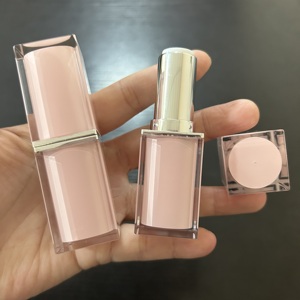 ISMAN 3.8g en Stock, Tubo de Lápiz Labial Cuadrado Transparente Rosa, Envase de Lápiz Labial Vacío Personalizado, Empaque Cosmético al por Mayor - Product Image 1
