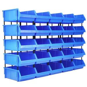 Boîte de rangement murale rectangulaire en plastique PE/HDPE/PP durable pour pièces détachées, boîte à outils de classification et organisateur de bureau - Product Image 2