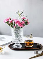 Nordic Esstisch Dekoration Transparente Oberfläche Blumen arrangement Behälter Gesicht Glasvase Dekoration Zubehör