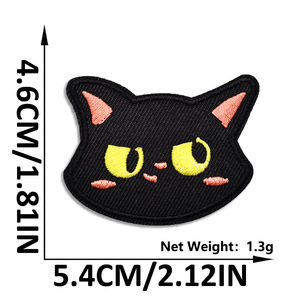 Adesivos Termocolantes Bordados de Gato Preto Fofo para Roupas Infantis, Bolsas e Chapéus - Product Image 3