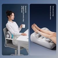 Coussin de soutien lombaire gonflable en PVC pressurisé portable transfrontalier avec repose-pieds pour voyages en avion, trains à grande vitesse et activités de plein air