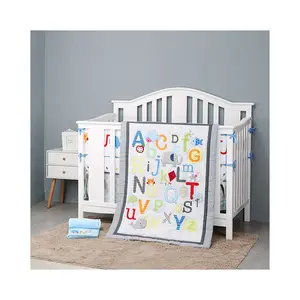 Designer personalizzato 100% cotone organico Applique neonato ragazzo ragazza presepe Nursery culla biancheria da letto Set