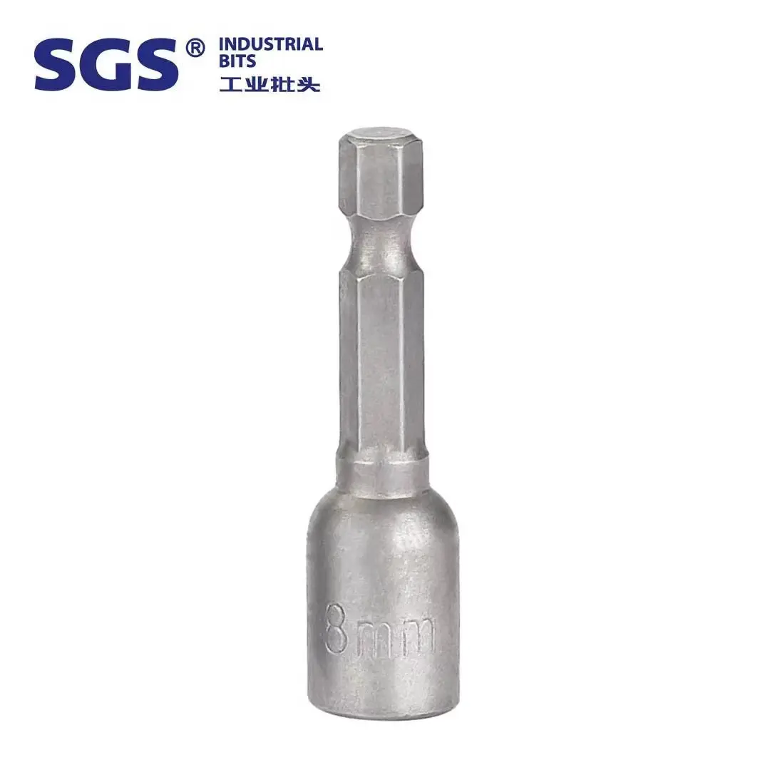 SGS 6.35mm bit cap screwdriver set with strong magnetic inner hexagonal pneumatic bit sleeve