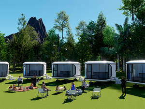 FAERMU FE585 Casa Contenedor de Lujo de 5.8x3.3m, Casa Prefabricada Tipo Cápsula Espacial, 1 Dormitorio, 1 Baño, Casa Pequeña, Airbnb Rural, Resort - Product Image 5