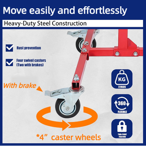 Cric manuel professionnel <span class=keywords><strong>en</strong></span> métal avec roues pour portes de voiture, garage et atelier - Product Image 3