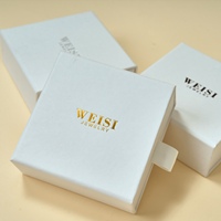 Boîte cadeau coulissante personnalisée avec logo pour bijoux et pochette en microfibre – Coffret d'emballage pour colliers et boucles d'oreilles, idéal pour un cadeau d'anniversaire