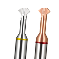 Fresa de doble biselado angular Azzkor TGR TGY HRC60 4F de acero de tungsteno, 90 grados frontal