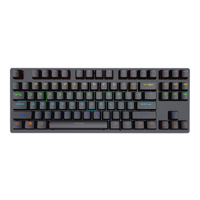 Professional Colorful Lighting Modes Usb Connection 87 Keys Mechanical Keyboard for Gaming and Office Dual Use