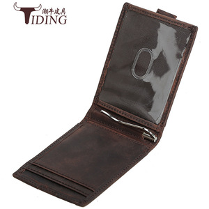 Tiding Vintage Leather <b>Wallet</b> Men Anti-Theft Rfid Card <b>Holder</b> Brown - Product Image 1