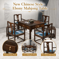 Nouvel ensemble de table de mahjong en ébène de style chinois, design luxueux et durable avec tiroirs de rangement, idéal pour diverses réunions et cadeaux