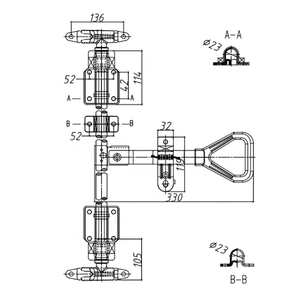 Pièces de carrosserie de <span class=keywords><strong>camion</strong></span> ZISHU en promotion : poignée triangulaire, mécanisme de verrouillage de porte de <span class=keywords><strong>camion</strong></span>, poignée de porte avec verrou. - Product Image 2
