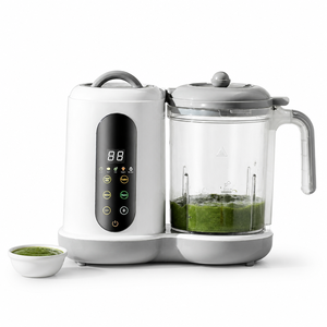 Robot culinaire multifonction 4-en-1 pour bébé : cuiseur vapeur, mixeur et processeur pour préparer des purées, cuire, cuire à la vapeur et réchauffer les biberons en une seule machine - Product Image 1