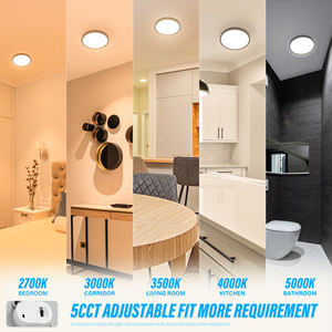 Plafonnier LED encastré rond ultra-plat ETL, dimmable, 7 pouces, 15W, noir - Product Image 3