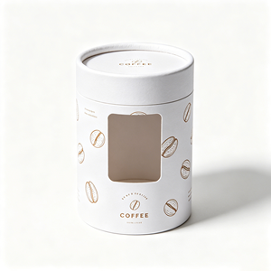 Boîte cylindrique en papier kraft avec fenêtre transparente, sur mesure pour l'affichage en boutique de café et les emballages cadeaux - Product Image 5