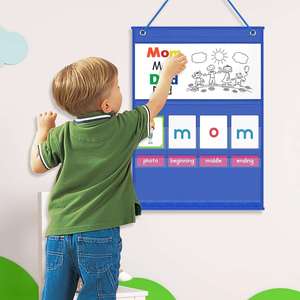 Support de tableau de poche CVC pour la construction de mots avec tableaux effaçables, jeux de lecture, d'orthographe et de phonétique pour enfants, indispensables en classe - Product Image 2