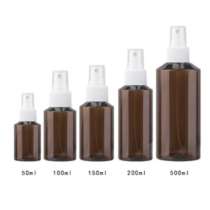 Wholesale PET Plastic <strong>Bottles</strong> 50ml to <strong>200ml</strong> Brown and Green with Fine Mist Spray Caps for Cosmetics and Personal Care Packaging - Product Image 4
