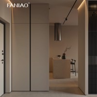 Appartement Hôtel Armoires de cuisine pour petits espaces Matériau mélamine Acrylique Panneau de porte Évier Robinet Charnière pour les constructeurs