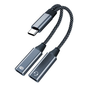 Adaptateur de chargeur double USB C <span class=keywords><strong>2</strong></span> en 1, séparateur rapide PD 100W, câble dongle audio, chargeur de casque USB C 100W pour appareil photo DC pour appels - Product Image 5