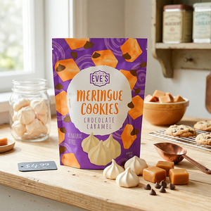 Bolsa con cierre hermético, impresa a medida, con acabado mate, de calidad alimentaria, para envasar merengues, galletas y refrigerios. - Product Image 1