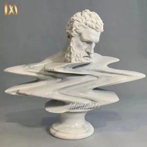 Nổi tiếng nghệ thuật trừu tượng đá Hy Lạp nữ bằng Đá Cẩm Thạch Trắng Bust đầu bức tượng tác phẩm điêu khắc cho trang trí nội thất - Product Image 3