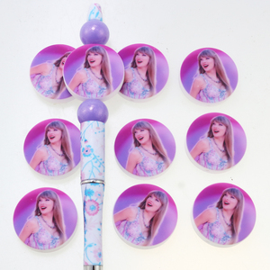 Cuentas de Silicona Personalizadas con Logotipo Impreso de Cantante Pop Femenina Taylor, Cuentas de Silicona Impresas de 30 mm para Fabricación de Bolígrafos - Product Image 5
