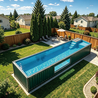 Piscine préfabriquée en conteneur maritime de 20 pieds, personnalisée avec fenêtre en acrylique pour la cour de villa