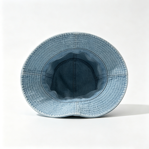 Vintage Washed <b>Light</b> Denim Unisex Bucket <b>Hat</b> Soft Distressed Wide Brim Sun Protection Casual Streetwear Spring Summer Laminated - Product Image 4