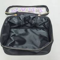 Sac de Mahjong en Tissu Noir Durable avec Face en PVC pour Activités de Mahjong en Club et en Extérieur et Rangement d'Accessoires