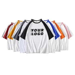 Wholesale New Design t-shirt homme blanc 100% cotton Heavy weight t shirt Streetwear plane mock neck t shirt