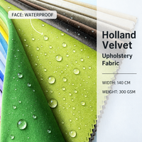 Tissu d'ameublement en velours hollandais imperméable 300GSM 140cm pour canapé, vente en gros de velours pour meubles