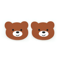 Assiette en silicone pour bébé avec logo personnalisé en forme d'ours mignon, facile à transporter et au design minimaliste pour les enfants