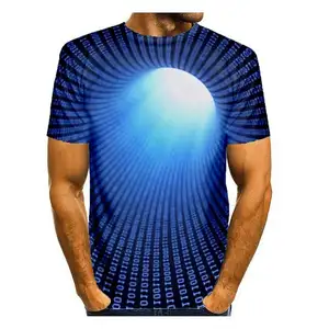 대량 3D 블랙홀 티셔츠 시각적 기만 웜홀 반팔 남성 캐주얼 3D 스테레오 인쇄 낮은 MOQ 사용자 정의