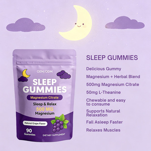 Gummies pour le sommeil en marque blanche OEM, 500 mg de citrate de magnésium, saveur naturelle de raisin, pour adultes, favorisant le sommeil et la relaxation, 90 unités - Product Image 4