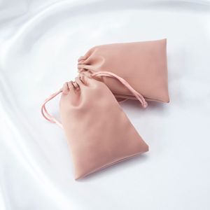 <b>Drawstring</b> Satin Jewelry Bag Pink Rectangular 7x9cm 8x10cm 9x12cm 10x15cm 12x16cm 13x18cm 15x20cm Storage <b>Pouch</b> For Jewelry - Product Image 2