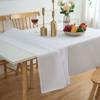 Nappe en Faux Lin Aspect Lin 52*70 Pouces, Anti-Plis, Lavable, pour Cuisine, Salle à Manger, Restaurant, Hôtel - Vente en Gros