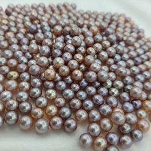 6,5-7mm 5A grado redondo Real agua dulce perlas naturales de agua dulce rosa púrpura naranja perlas sueltas perla Zhuji sin perforar - Product Image 1