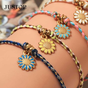 สร้อยข้อมือเชือกแบบปรับได้ยอดนิยมสำหรับหนุ่มสาวทำด้วยมือมีโซ่ที่ไม่ทำให้เสื่อมเสียและมีน้ำมันเป็นของขวัญสำหรับคู่รัก - Product Image 2