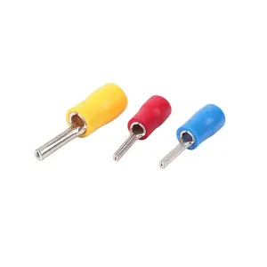 Wholesale Price PTV1.25-10 Red Blue Yellow Needle Pre-Insulated Terminals Pin Crimp Connectors Cable Lug Copper AWG 22-16